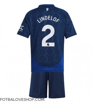 Manchester United Victor Lindelof #2 Dětské Venkovní Dres 2024-25 Krátký Rukáv (+ trenýrky)